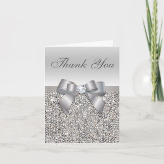 Séquins d'argent, Bow et Merci Mariage diamant