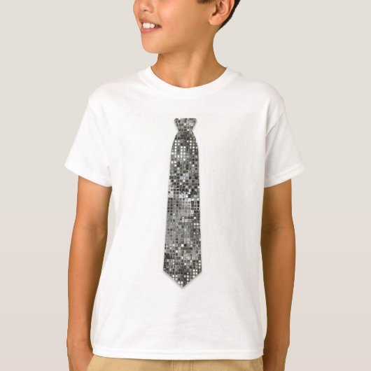 Séquins d'argent semblent faux T-shirt Cravate (Devant)