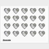 Séquins d'argent Stickers Coeurs Mariages (Feuille)