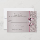 Sequins Diamants Gris Mauve Nœud RSVP (Dos)