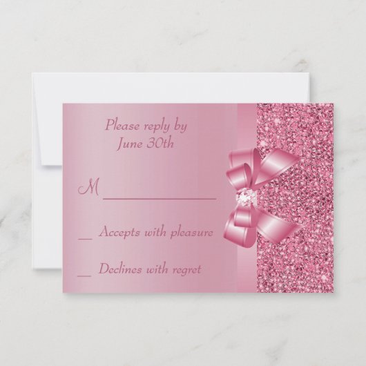 Séquins imprimés rose Bow & Diamond RSVP (Dos)