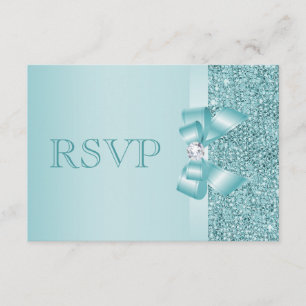 Séquins imprimés turquoises mariage RSVP