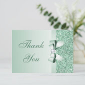Sequins Menthe, Nœud & Diamant Mariage Merci (Debout devant)