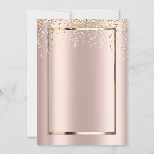 Sequins Robe Rose Or 40e Anniversaire Invitation (Dos)