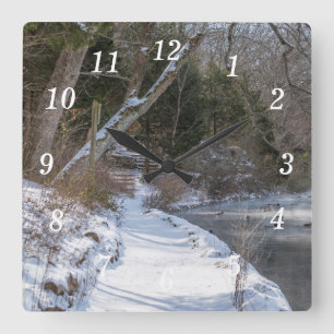 Sequiota Winter Walk Wall Clock Vierkante Klok