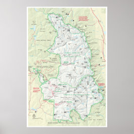 Sequoia & Kings Canyon map poster