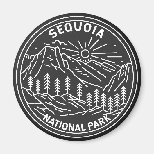 Sequoia Nationaal Park Giant Sequoia Trees Monolin Magneet (Voorkant)