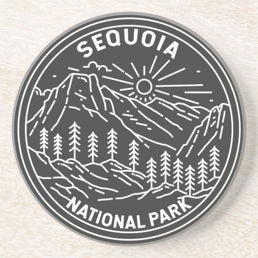 Sequoia Nationaal Park Giant Sequoia Trees Monolin Zandsteen Onderzetter (Voorkant)