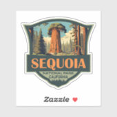Sequoia Nationaal Park Illustratie Retro Sticker (Vel)