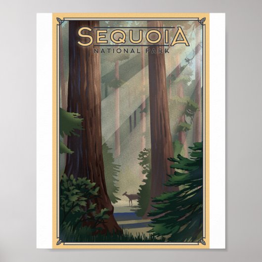 Sequoia Nationaal Park Litho Kunstwerk Poster (Voorkant)