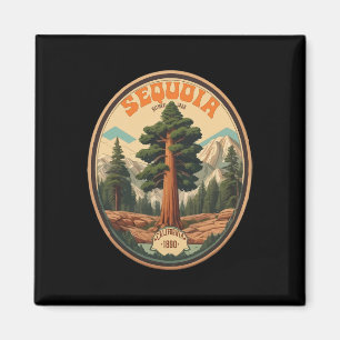 Sequoia National Park Boom Illustratie Wandelingen Magneet