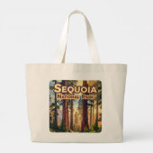 Sequoia National Park California Tree Retro Grote Tote Bag (Achterkant)