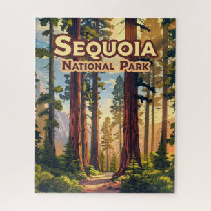 Sequoia National Park California Tree Retro Legpuzzel