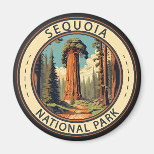 Sequoia National Park Illustratie Reiskunst Magneet