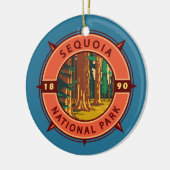 Sequoia National Park Retro Compass Embleem Keramisch Ornament (Links)
