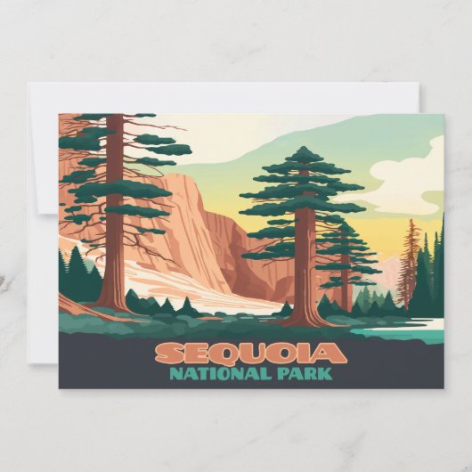 Sequoia National Park Trees Mountains Kaart (Voorkant)