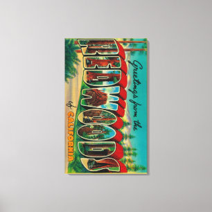 sequoia's, Californië - grote letterscènes Canvas Afdruk