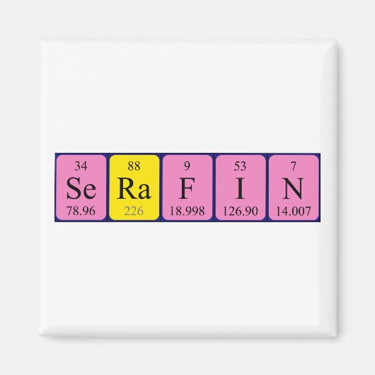 Serafin periodieke tabelnaam magnet magneet (Voorkant)