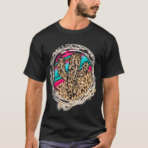 SERAPE CACTUS Koe Patroon afdrukken Cowgirl Ro T-shirt