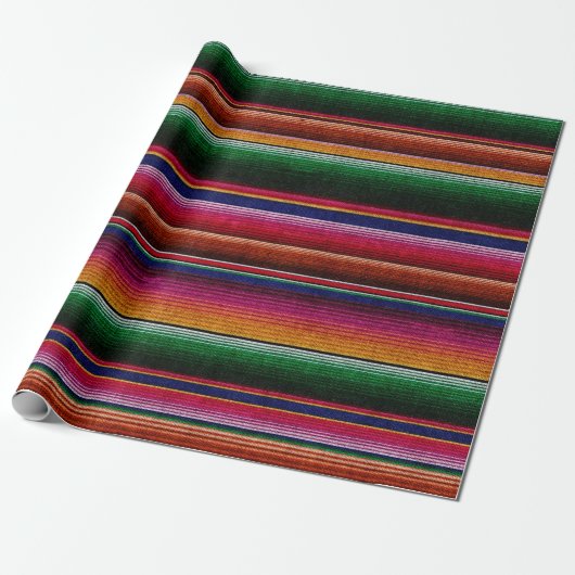 Serape Fabric Texture Colorful Mexican Blanket Cadeaupapier (Uitgerold)