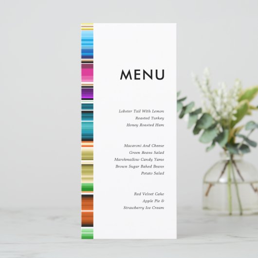 Serape les bandes estivales | Menu de mariage (Debout devant)