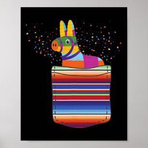 Serape Pocket Pinata Mexicaanse Fiesta (geen echte Poster
