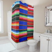 Serape rideau de douche rayé (En situation)