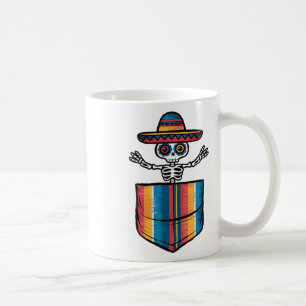 Serape Skeleton Mariachi Pocket Cinco De Mayo Mexi Koffiemok