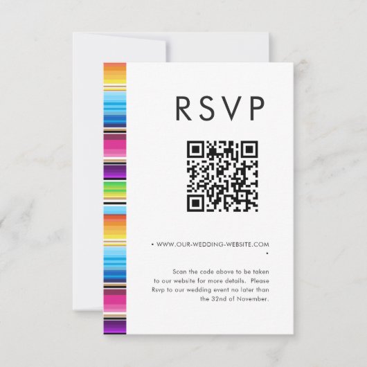 Serape Spring | Wedding QR code RSVP Kaart (Voorkant)