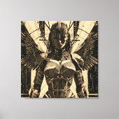 Seraph Engel in Steinrüstung - Geometrisch Canvas Afdruk (Voorkant)