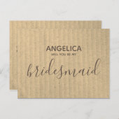 Seras-tu ma demoiselle d'honneur carte Kraft simpl (Devant / Derrière)