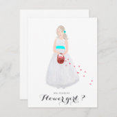 Seras-tu ma demoiselle d'honneur carte personnalis (Devant / Derrière)