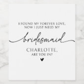 Seras-tu ma demoiselle d'honneur ? Étiquette de vi (Étiquettes simples)