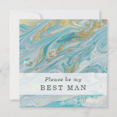 Seras-Tu Ma Meilleure Carte Homme Turquoise & Or (Devant)