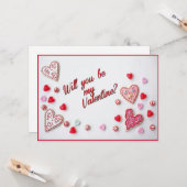 Seras-tu ma Saint-Valentin carte plate (Devant/Arrière en situation)