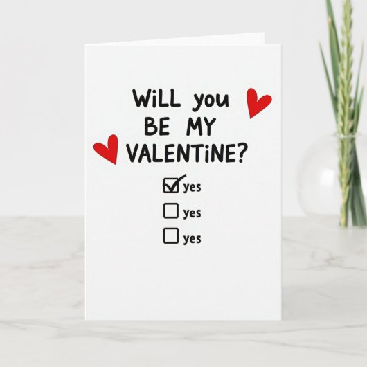 Seras-tu ma Saint-Valentin Oui Carte (Devant)