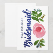 Seras-tu ma servante d'Eclairée ? Carte florale et (Devant / Derrière)