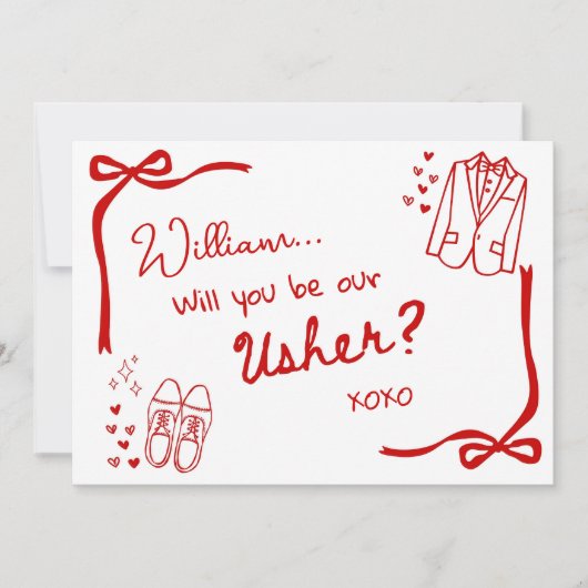 Seras-tu notre invitation de carte Usher (Devant)