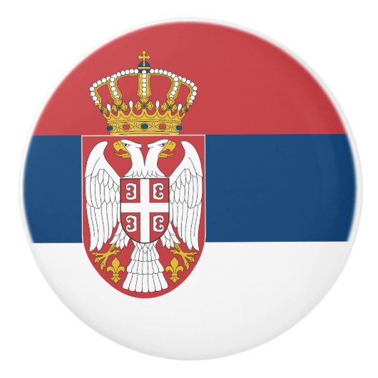 Serbia Flag Keramische Knop (Voorkant)
