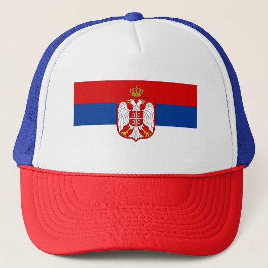 SERBIA FLAG TRUCKER HAT PET (Voorkant)