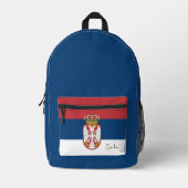 Serbie, sac à dos bleu, drapeau serbe / patriotiqu (Recto)