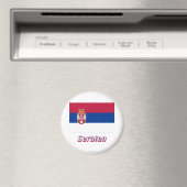 Serbien Flagge mit Namen Magneet (Insitu (Vaatwasser))