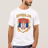 Serbija Drapeau Bouclier Serbie T-shirt (Devant)