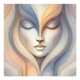 Sereen Abstract gezicht Foto Afdruk