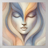 Sereen Abstract gezicht Poster (Voorkant)