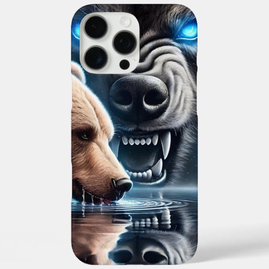 Sereen Beer en dominant Beer silhouet Case-Mate iPhone Case (Achterkant)