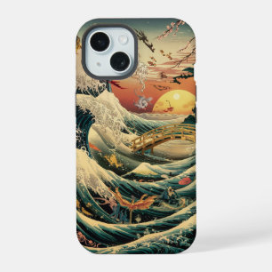 Sereen en droom als Japanse kunst telefoon geval iPhone 15 Hoesje