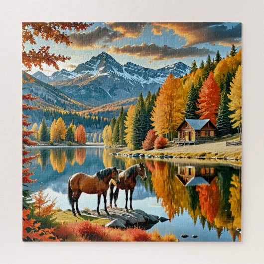 Sereen herfstlandschap legpuzzel (Verticaal)