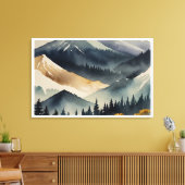 Sereen Japans berglandschap Canvas Afdruk (Insitu (Woonkamer))