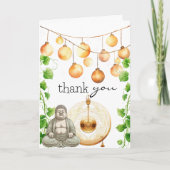 sereen | vreedzaam | Boeddhabeeld en groen Bedankkaart (Voorkant)